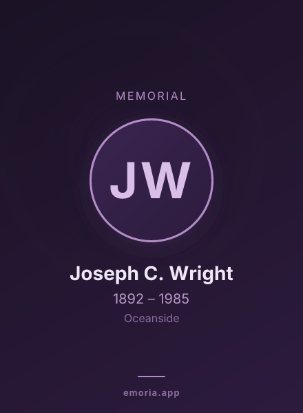 Memorial portrait of Joseph C. Wright