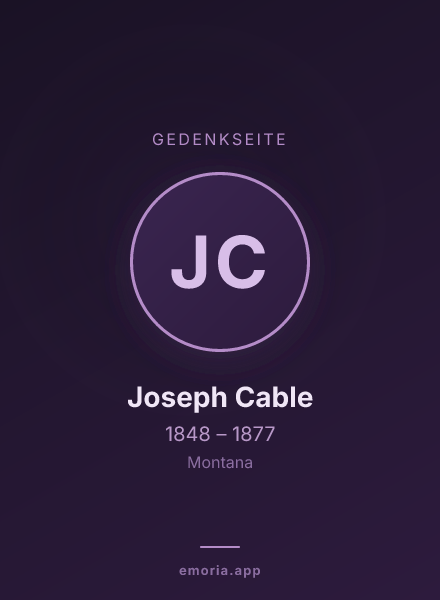 Gedenkportrait von Joseph Cable