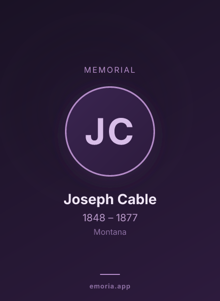 Memorial portrait of Joseph Cable