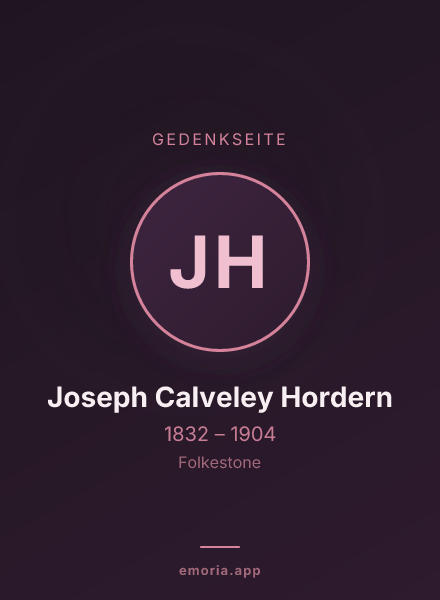 Gedenkportrait von Joseph Calveley Hordern