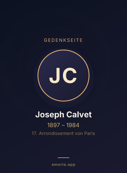 Gedenkportrait von Joseph Calvet