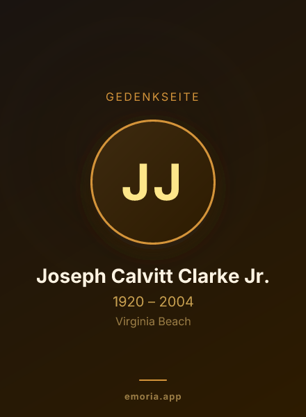 Gedenkportrait von Joseph Calvitt Clarke Jr.