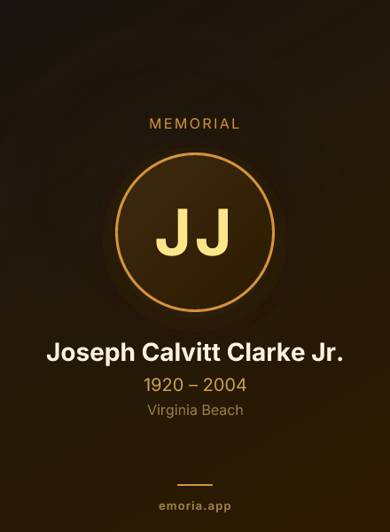 Memorial portrait of Joseph Calvitt Clarke Jr.