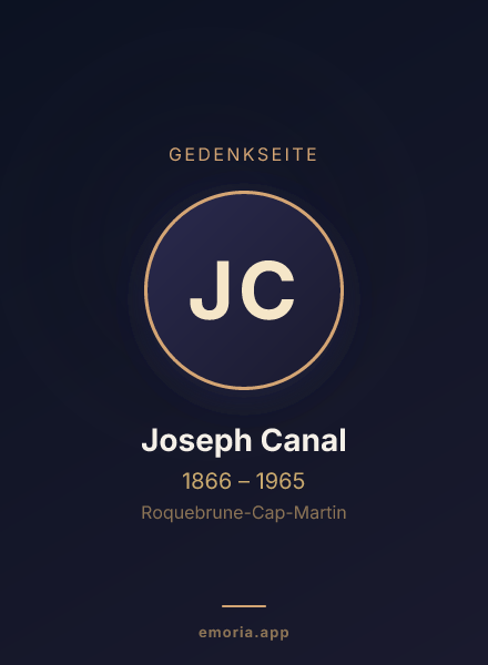 Gedenkportrait von Joseph Canal