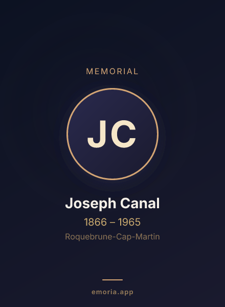 Memorial portrait of Joseph Canal