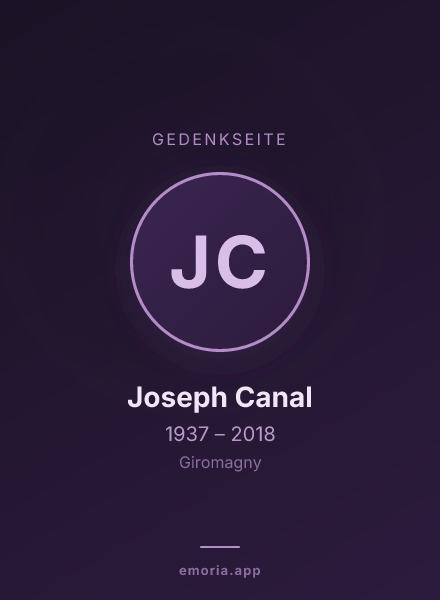 Gedenkportrait von Joseph Canal