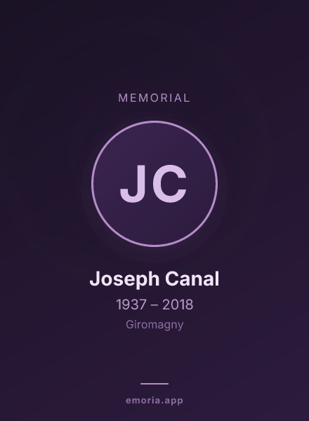 Memorial portrait of Joseph Canal