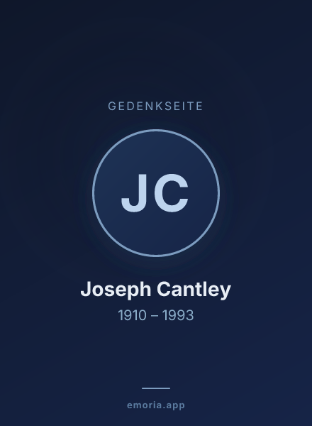 Gedenkportrait von Joseph Cantley
