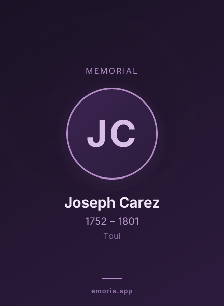 Memorial portrait of Joseph Carez