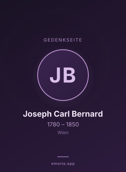 Gedenkportrait von Joseph Carl Bernard