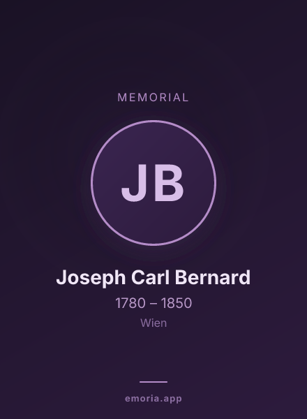 Memorial portrait of Joseph Carl Bernard