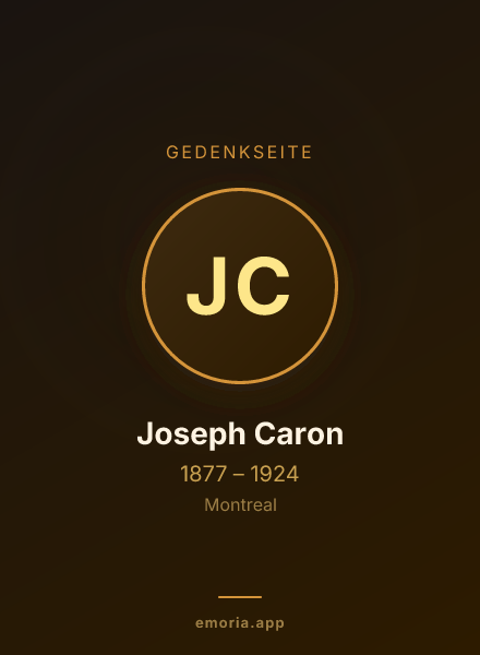Gedenkportrait von Joseph Caron