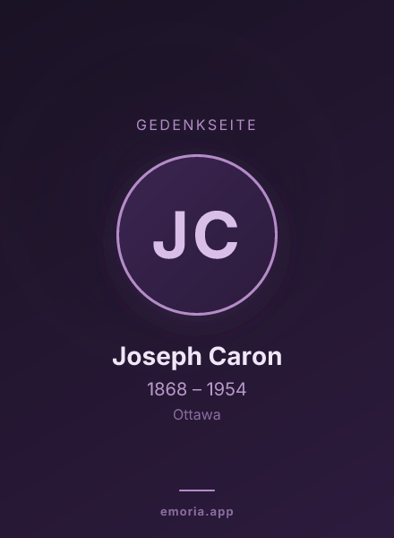 Gedenkportrait von Joseph Caron