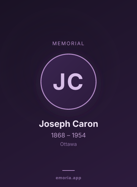 Memorial portrait of Joseph Caron