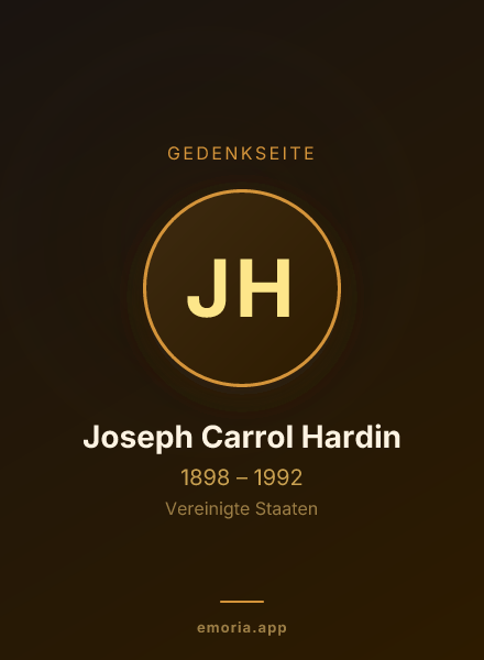 Gedenkportrait von Joseph Carrol Hardin