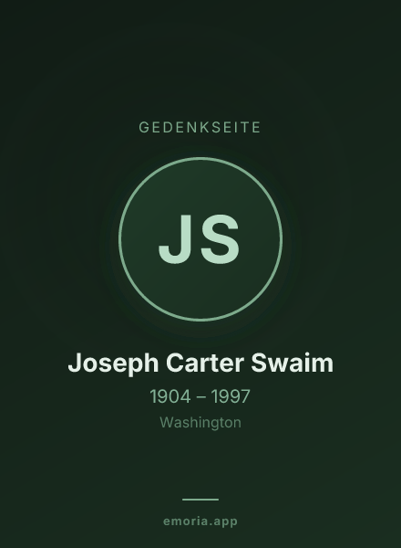 Gedenkportrait von Joseph Carter Swaim