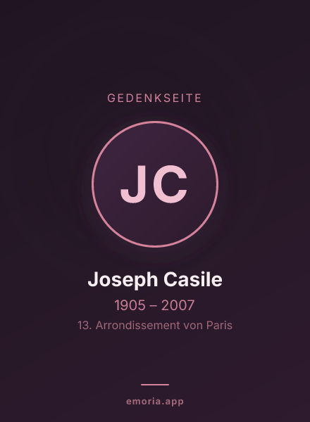 Gedenkportrait von Joseph Casile