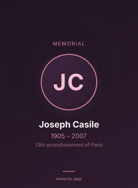 Memorial portrait of Joseph Casile