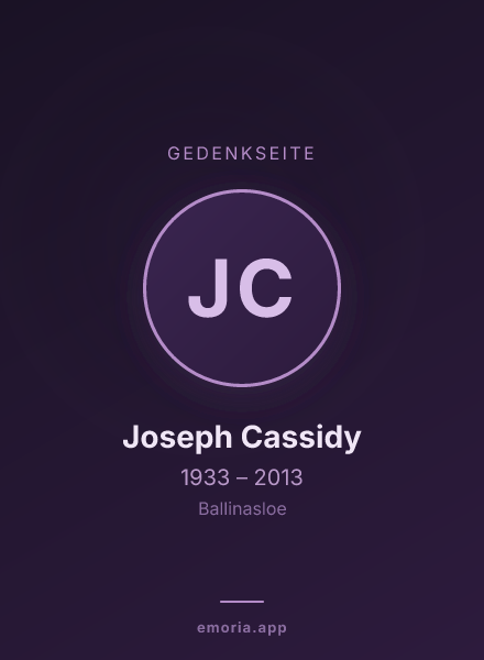 Gedenkportrait von Joseph Cassidy