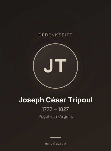 Gedenkportrait von Joseph César Tripoul