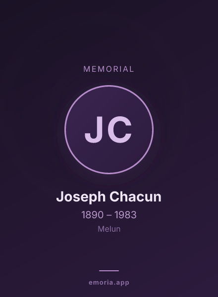 Memorial portrait of Joseph Chacun