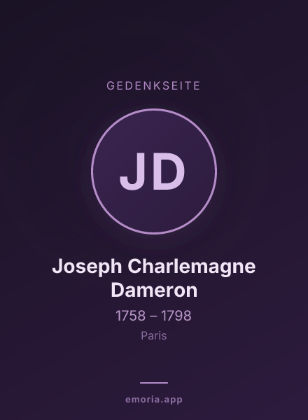 Gedenkportrait von Joseph Charlemagne Dameron