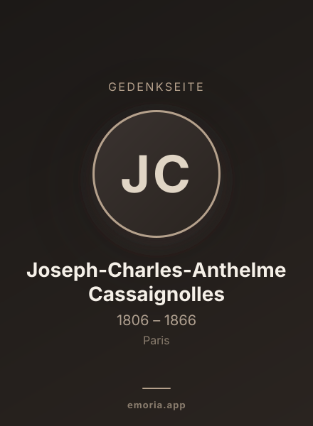 Gedenkportrait von Joseph-Charles-Anthelme Cassaignolles