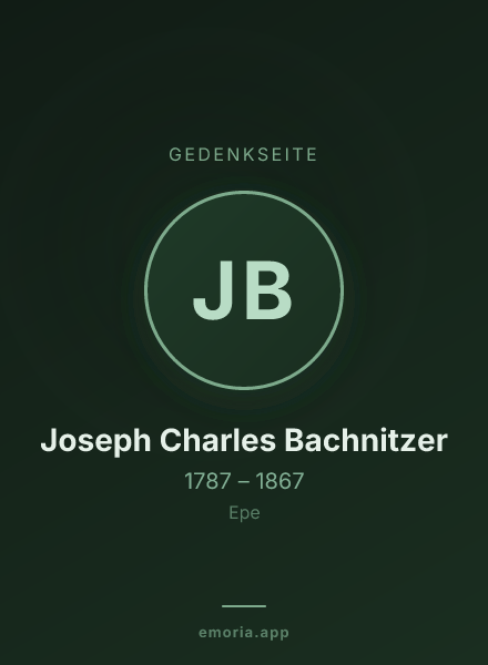 Gedenkportrait von Joseph Charles Bachnitzer