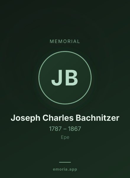 Memorial portrait of Joseph Charles Bachnitzer