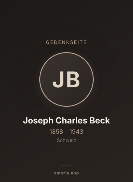Gedenkportrait von Joseph Charles Beck