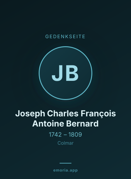 Gedenkportrait von Joseph Charles François Antoine Bernard