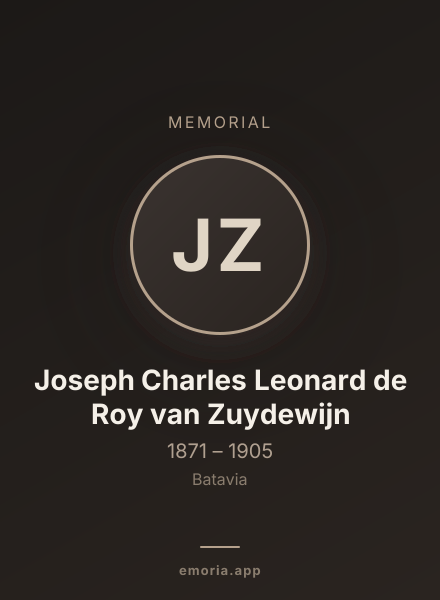 Memorial portrait of Joseph Charles Leonard de Roy van Zuydewijn