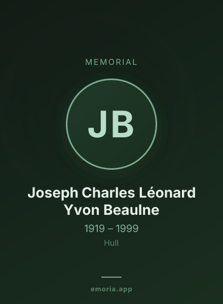 Memorial portrait of Joseph Charles Léonard Yvon Beaulne