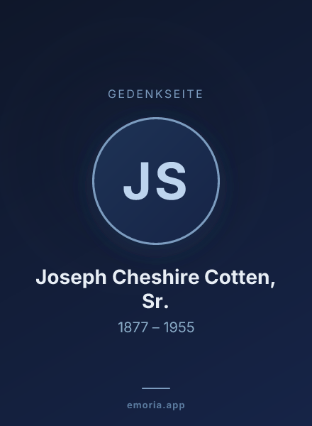 Gedenkportrait von Joseph Cheshire Cotten, Sr.