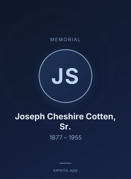 Memorial portrait of Joseph Cheshire Cotten, Sr.