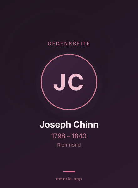 Gedenkportrait von Joseph Chinn