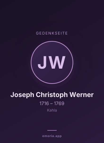 Gedenkportrait von Joseph Christoph Werner