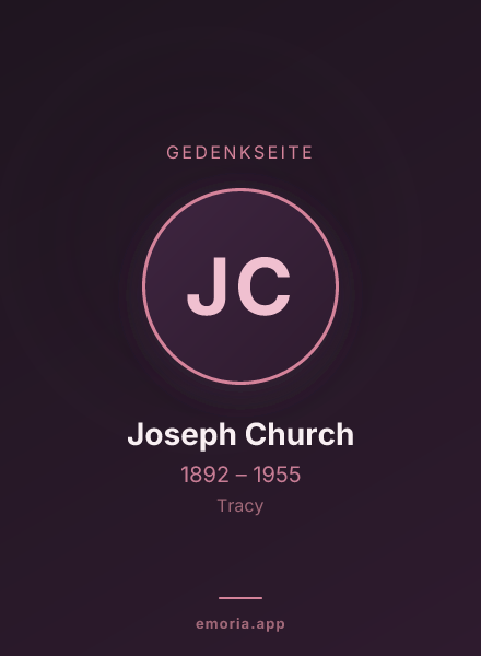Gedenkportrait von Joseph Church