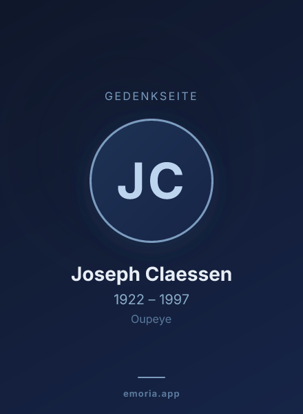 Gedenkportrait von Joseph Claessen