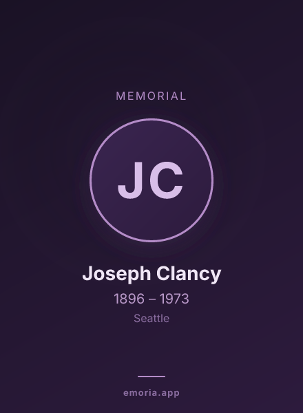 Memorial portrait of Joseph Clancy