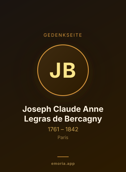Gedenkportrait von Joseph Claude Anne Legras de Bercagny