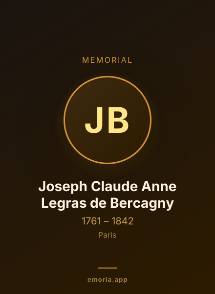 Memorial portrait of Joseph Claude Anne Legras de Bercagny