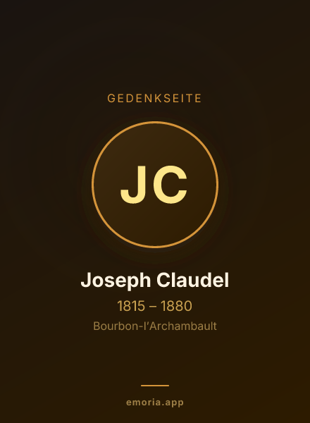 Gedenkportrait von Joseph Claudel