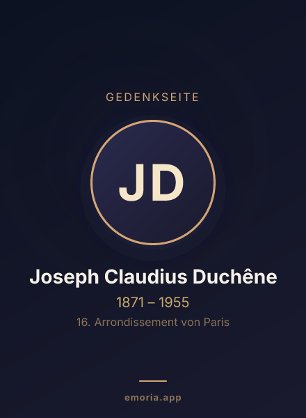Gedenkportrait von Joseph Claudius Duchêne