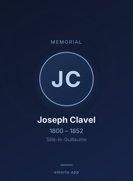 Memorial portrait of Joseph Clavel
