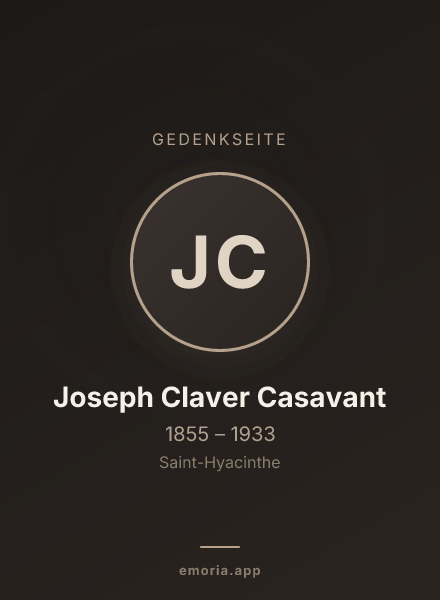 Gedenkportrait von Joseph Claver Casavant