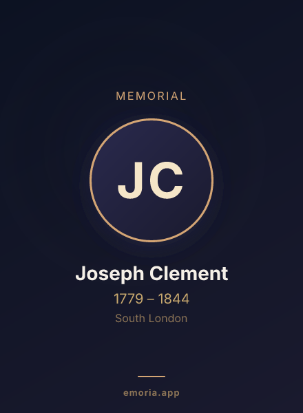 Memorial portrait of Joseph Clement