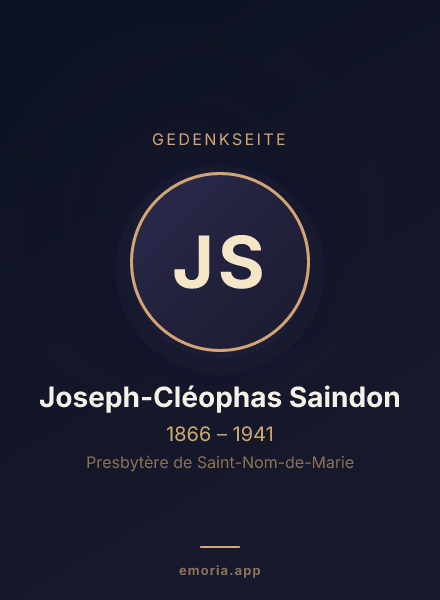 Gedenkportrait von Joseph-Cléophas Saindon