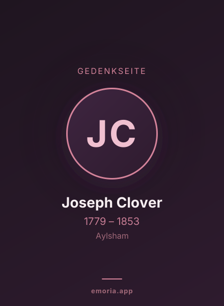 Gedenkportrait von Joseph Clover