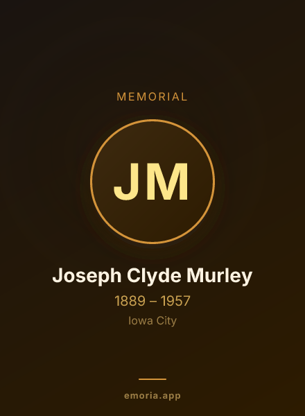 Memorial portrait of Joseph Clyde Murley